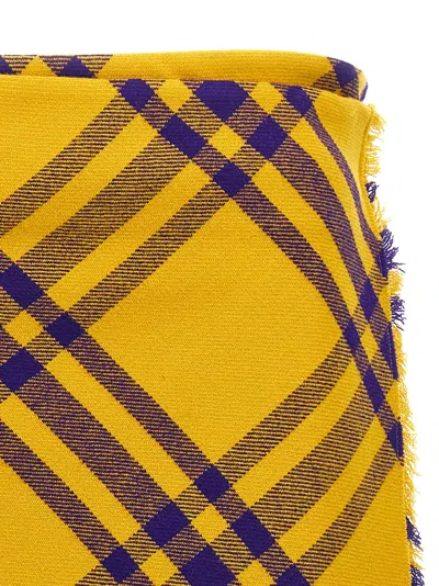 Burberry Check Fringed-edge Kilt Wrap Skirt