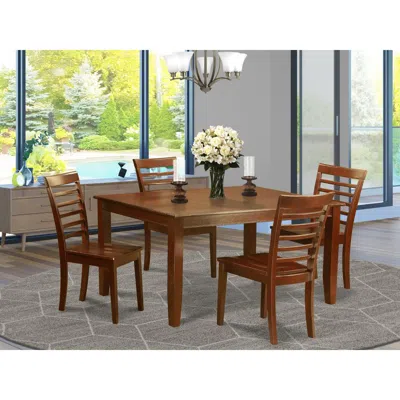 East West Furniture 5 Pc Dining Set-dining Table With 4 Kitchen Chairs