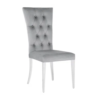 Coaster Co. Of America Kerwin Tufted Upholstered Side Chair (set Of 2) Grey And Chrome