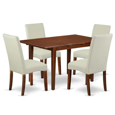 East West Furniture Dining Room Set Mahogany, Nodr5-mah-01