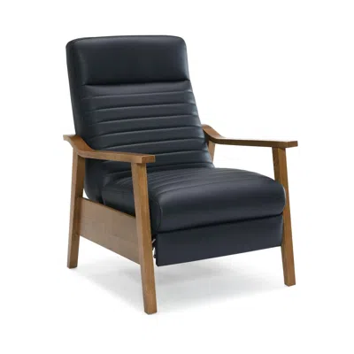 Comfort Pointe Arthur Wood Arm Push Back Recliner - Midnight Blue