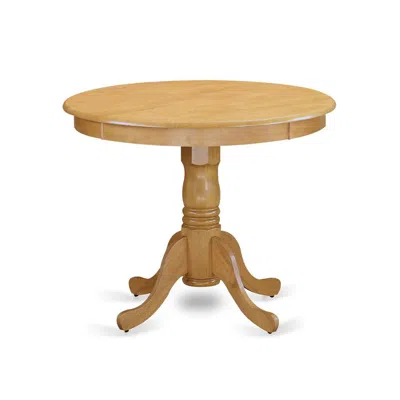 East West Furniture Andl5-oak-w - 5-pc Dining Room Table Set- 4 Dining Room Chair And Dining Table - Wooden Seat And Sla
