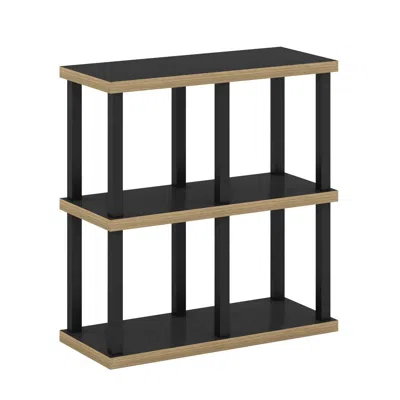 Furinno Turn-n-tube No Tools 4-cube Decorative Display Shelf, Americano/black