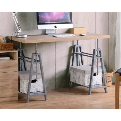 Os Home And Office Furniture Adjustable Height Writing Desk With Sturdy Metal Base