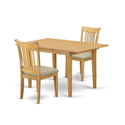 East West Furniture Dining Room Set Oak, Nopo3-oak-c