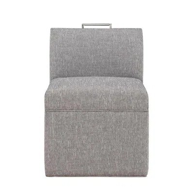 Comfort Pointe Delray Modern Upholstered Castered Chair In Ashen Grey