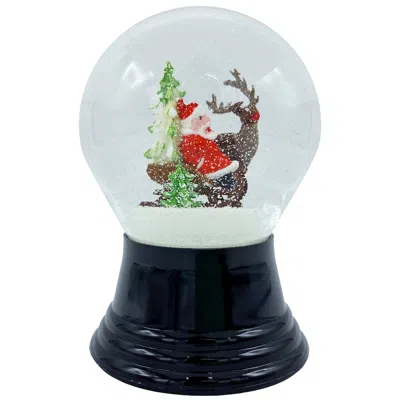 Alexander Taron Perzy Snowglobe - Medium Santa And Christmas Sleigh - 5"h X 3"w X 3"d