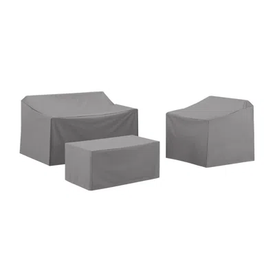Crosley Furniture 3pc Furniture Cover Set Gray - Loveseat, Chair, & Coffee Table