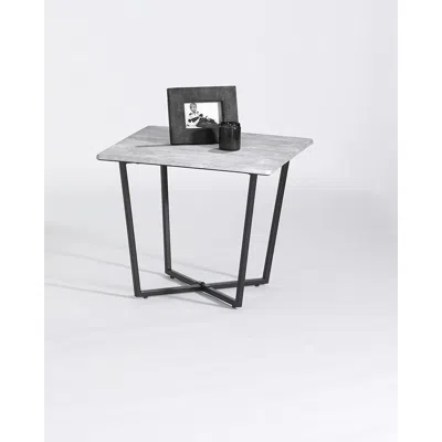 Progressive Furniture End Table, Industrial Gray/black Metal