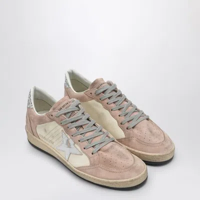 Golden Goose Ball Star Pink Trainer With Silver Glitter In Multicolor