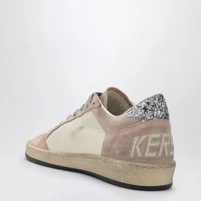 Golden Goose Ball Star Pink Trainer With Silver Glitter In Multicolor
