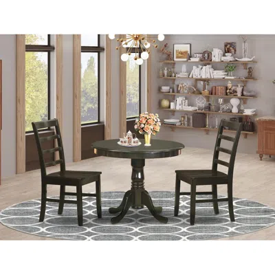 East West Furniture 3 Pc Small Kitchen Table Set-small Kitchen Table Plus 2 Kitchen Dining Chairs