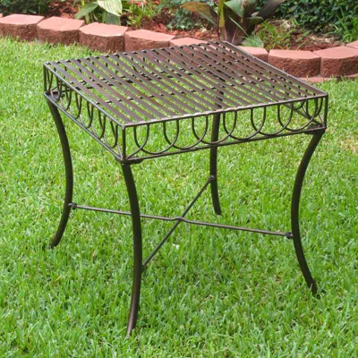 International Caravan Sun Ray Iron Side Table