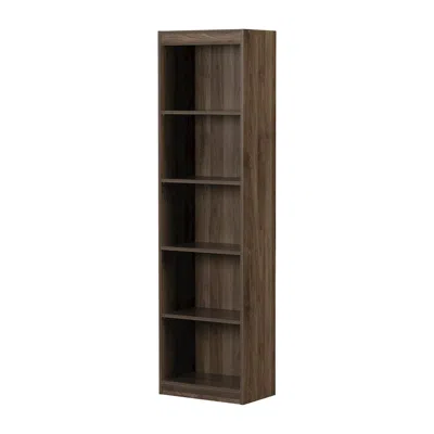South Shore Furniture Axess 5-shelf Narrow Bookcase, Natural Walnut