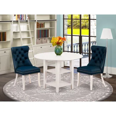 East West Furniture 3 Piece Dining Table Set