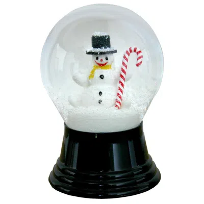 Perz Y Snowglobe, Medium Snowman With Canycane - 5"h X 3"w X 3"d