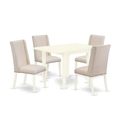 East West Furniture 5-piece Modern Dining Table Set In Multi