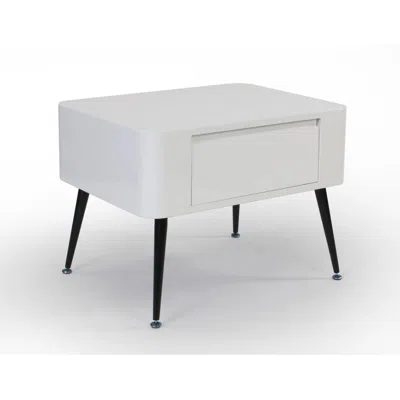 4d Concepts Black And White Side Table With Short Legs