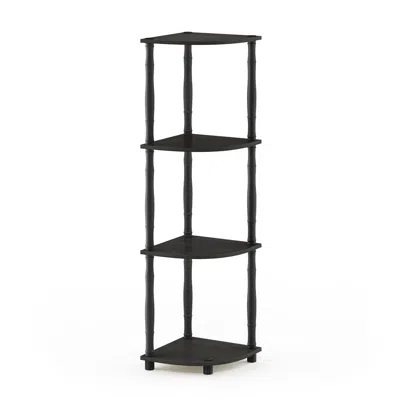 Furinno Turn-n-tube 4-tier Corner Display Rack Multipurpose Shelving Unit With Classic Tubes, Espresso/black