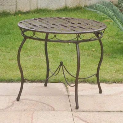 International Caravan Nailhead Iron Bistro Table