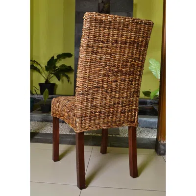 International Caravan Set Of Two Louisa Abaca Cushioned Seat Dining Chair