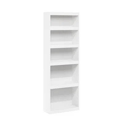Furinno Jaya Enhanced Home 5-tier Shelf Bookcase, White