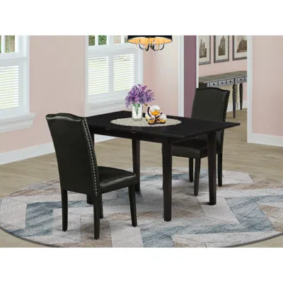 Shop East West Furniture Dining Table- Parson Chairs, Noen3-blk-69