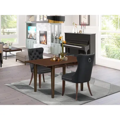 Shop East West Furniture 3 Piece Dining Table Set