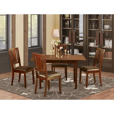 East West Furniture 5 Pc Small Dinette Set - Table With Leaf And 4 Kitchen Chairs