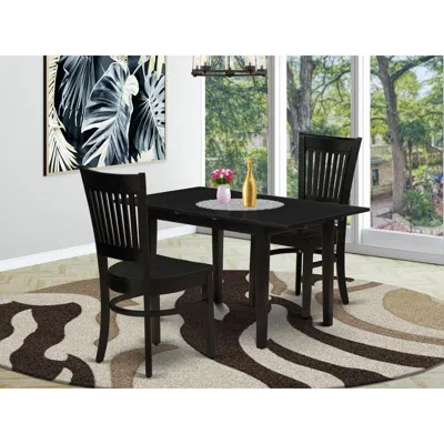 East West Furniture Dining Table- Dining Chairs, Nfva3-blk-w