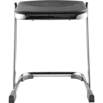 National Public Seating Nps 18" Elephant Z-stool, Black Seat And Chrome Frame