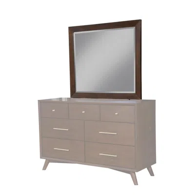 Alpine Furniture Flynn Mid Century Modern Mirror, Walnut