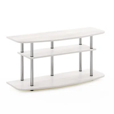 Furinno Frans Turn-n-tube 3-tier Tv Stand For Tv Up To 46, White Oak
