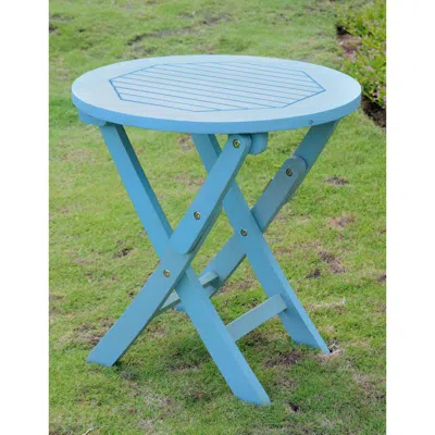 International Caravan Acacia Round Folding Table