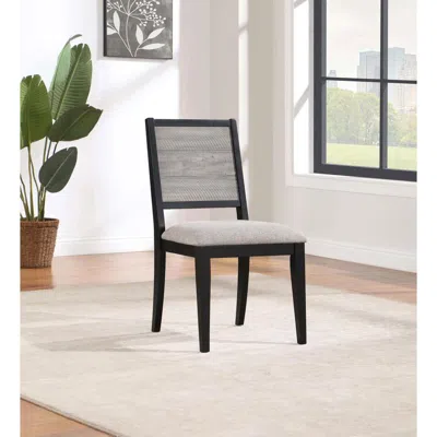 Coaster Elodie Upholstered Padded Seat Dining Side Chair Dove Grey And Black (set Of 2)