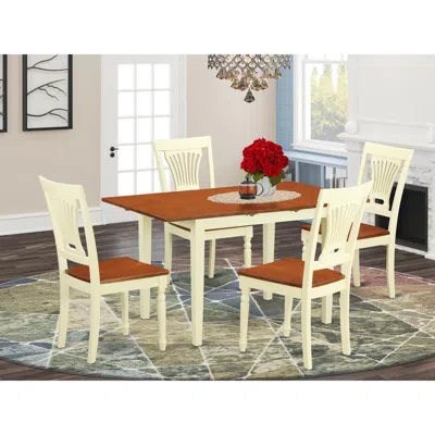 East West Furniture 5 Pc Kitchen Dinette Set - Dinette Table And 4 Dinette Chairs