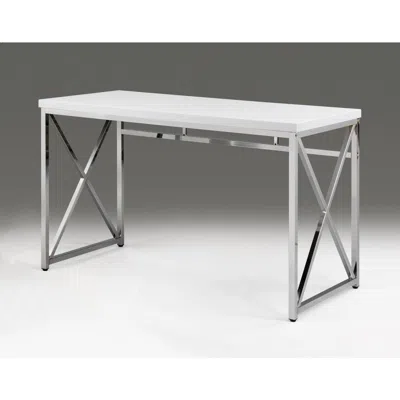 Creative Images White Top Desk With Chrome Base