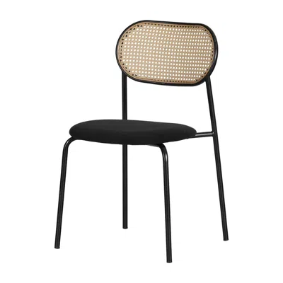 South Shore Furniture Hype Rattan Dining Chair - Set Of 2, Black And Natural