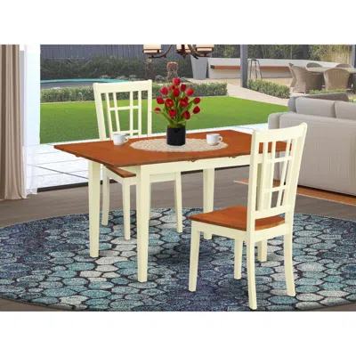 East West Furniture 3 Pc Dining Room Set For 2-table And 2 Kitchen Dining Chairs
