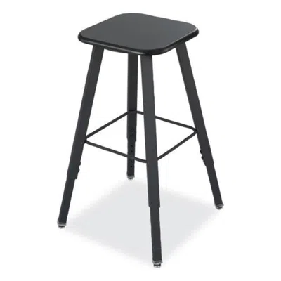 Safco Alphabetter Adjustable-height Student Stool, Backless, Supports Up To 250 Lb, 35.5" Seat Height, Bla