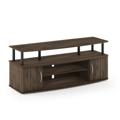 Furinno Jaya Large Entertainment Center Hold Up To 50-in Tv, Columbia Walnut/black