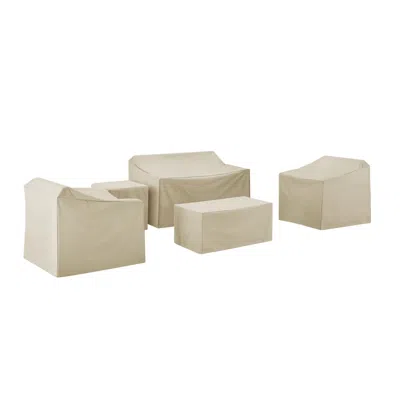 Crosley Furniture 5pc Furniture Cover Set Tan - Loveseat, Two Armchairs, End Table, & Rectangle Table