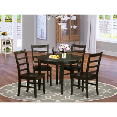 East West Furniture 5 Pc Kitchen Table Set-dining Table And 4 Dinette Chairs