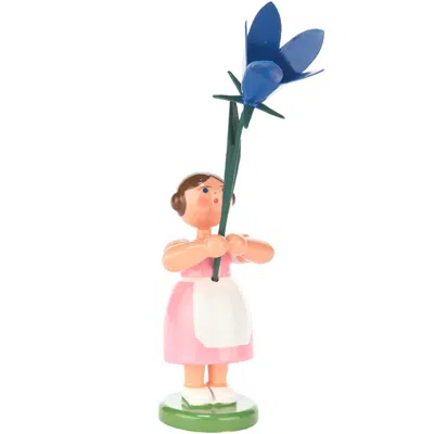 Dreg Eno Easter Figurine - Pink Flower Girl - 4.5"h X 1.25"w X 1.25"d