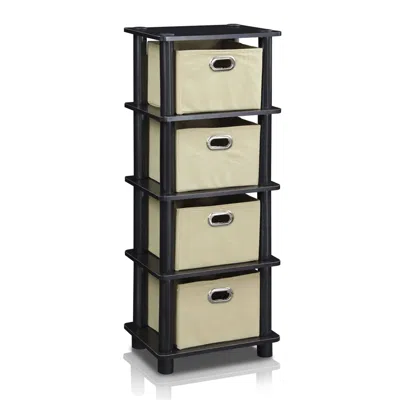 Furinno Laci 4-bins System Rack, Espresso