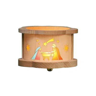 Alexander Taron 4388 - Richard Glaesser Tea Light "luminary" - Nativity - 2.5"h X 3.25"w X 3.25"d