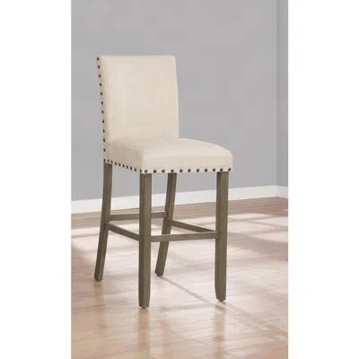 Coaster Co. Of America Ralland Upholstered Bar Stools With Nailhead Trim Beige (set Of 2)