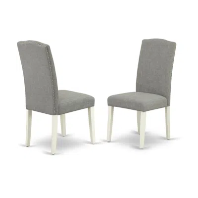 East West Furniture Dining Chair Linen White, Enp2t06