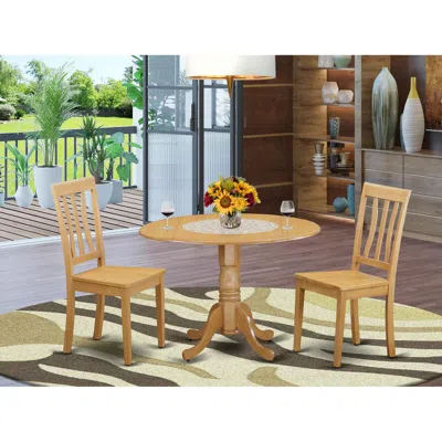 East West Furniture 3 Pc Dining Room Set - Kitchen Dinette Table And 2 Dining Chairs