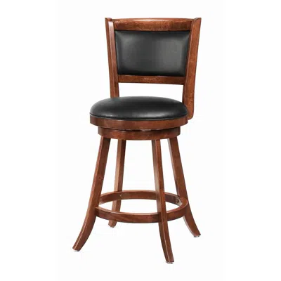 Coaster Co. Of America Broxton Upholstered Swivel Counter Height Stools Chestnut And Black (set Of 2)